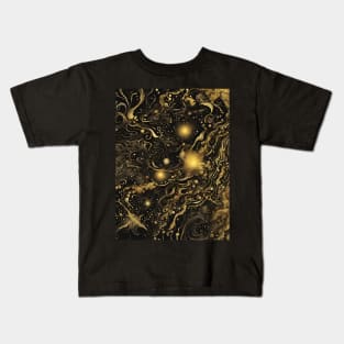 Gilded Colorful Asymmetrical Pattern Abstraction. Kids T-Shirt